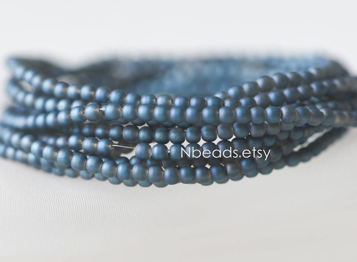 Frosted Round Glass beads 2mm, Sparkly Multi Matte Colors (GM-021)/ 200 beads