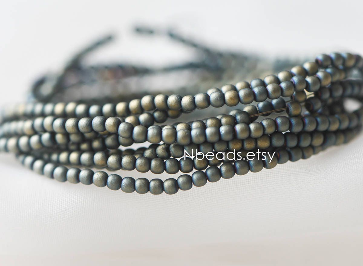 Frosted Round Glass beads 2mm, Sparkly Multi Matte Colors (GM-021)/ 200 beads