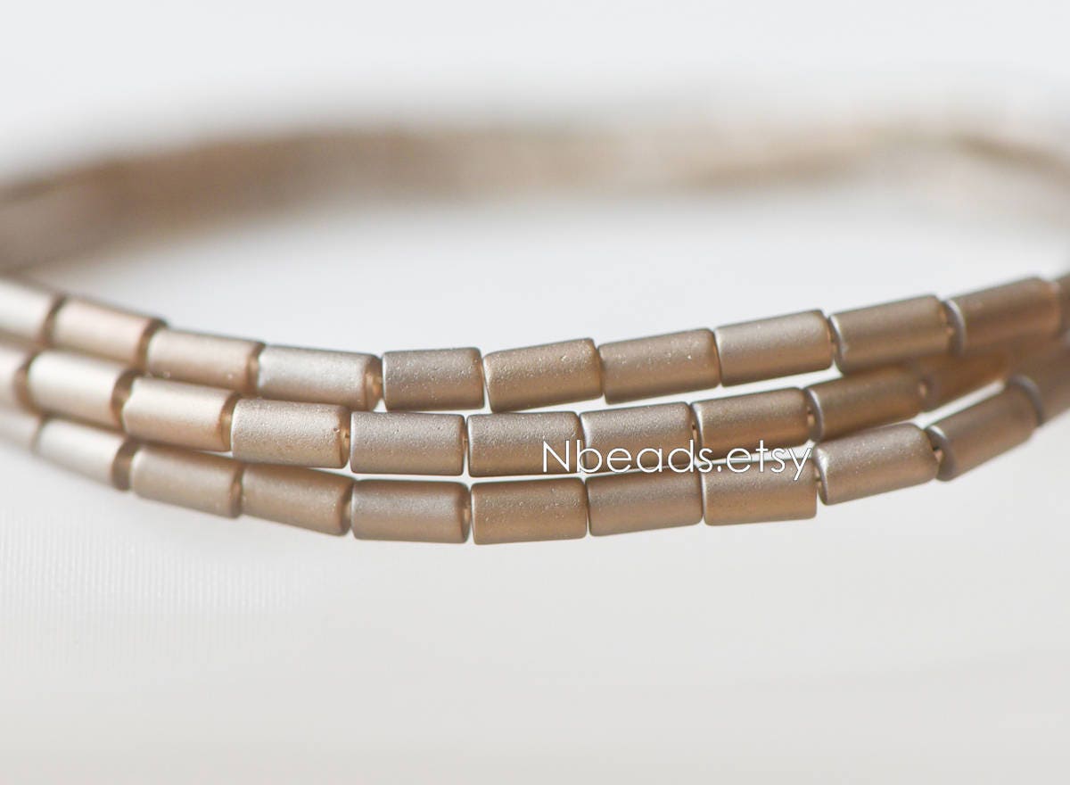 90pcs Frosted Tube Glass beads 5x3mm, Sparkly Multi Matte Colors (GM-022)