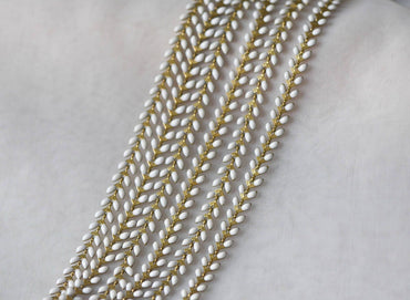 White Enamel Brass Arrow Chain 6mm, Flat Chevron Chain, Herringbone Fish bone Designer Chain (#LK-048-1)/ 1 Meter=3.3ft