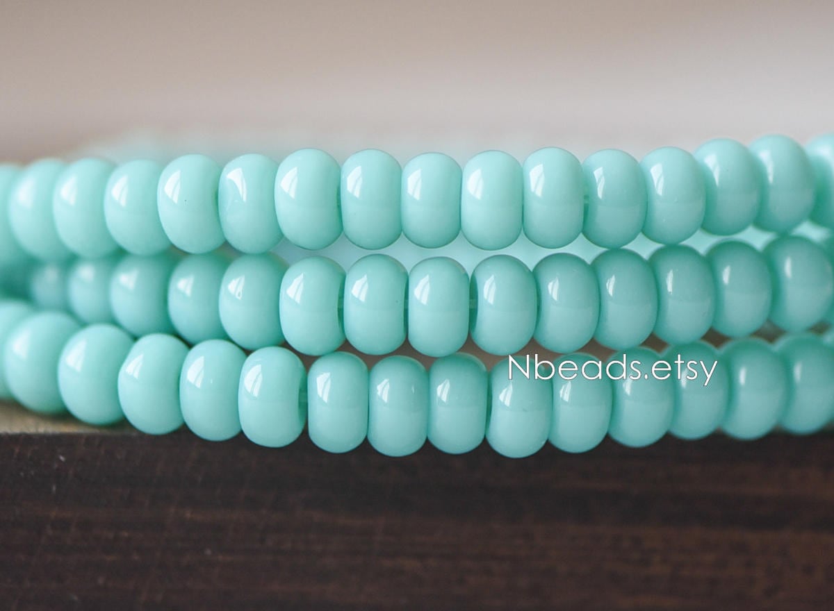 Smooth Rondelle Glass Beads 4x6mm, Candy Color Crystal Spacer Beads (GM-030)/ 145 beads