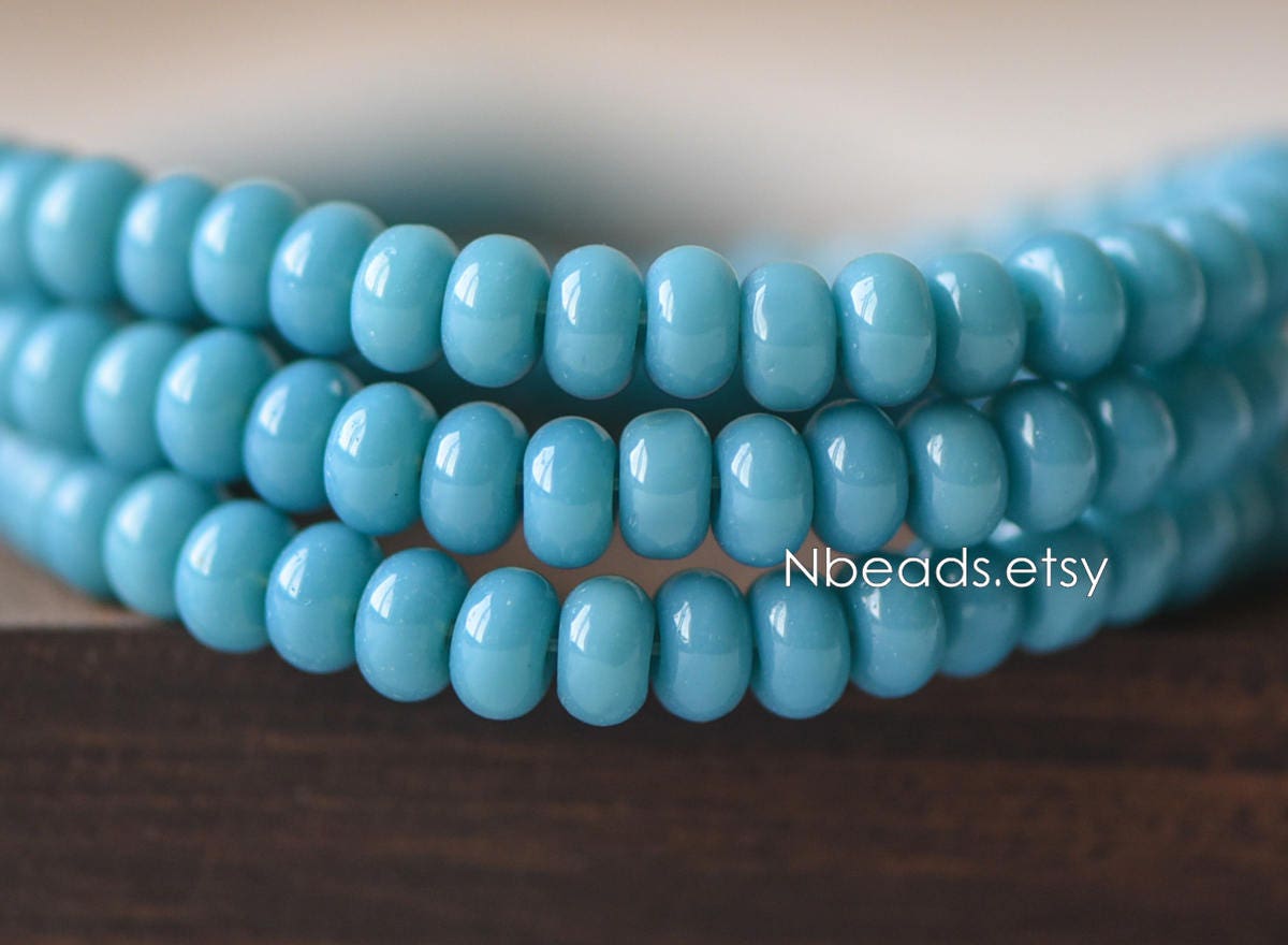 Smooth Rondelle Glass Beads 4x6mm, Candy Color Crystal Spacer Beads (GM-030)/ 145 beads