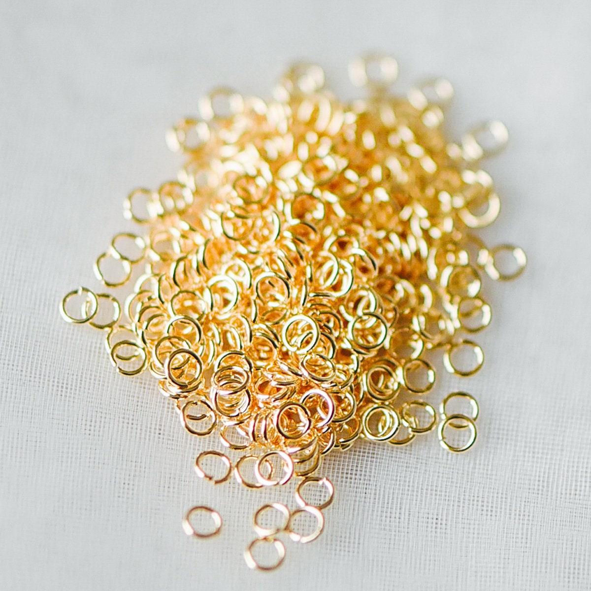 100pcs Real Gold plated Brass Open Jump Rings, 3-8mm by 0.7-0.8mm(20-21 Gauge), Multi Size Split Jump Rings Wholesale (GB-049)