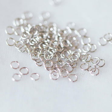 200pcs Silver tone Open Jump Rings, Rhodium plated Stainless Steel Split Rings, 2.5/ 3/ 5mm by 0.4mm Thin Loop, Connect Tiny Chain (#GB-246)