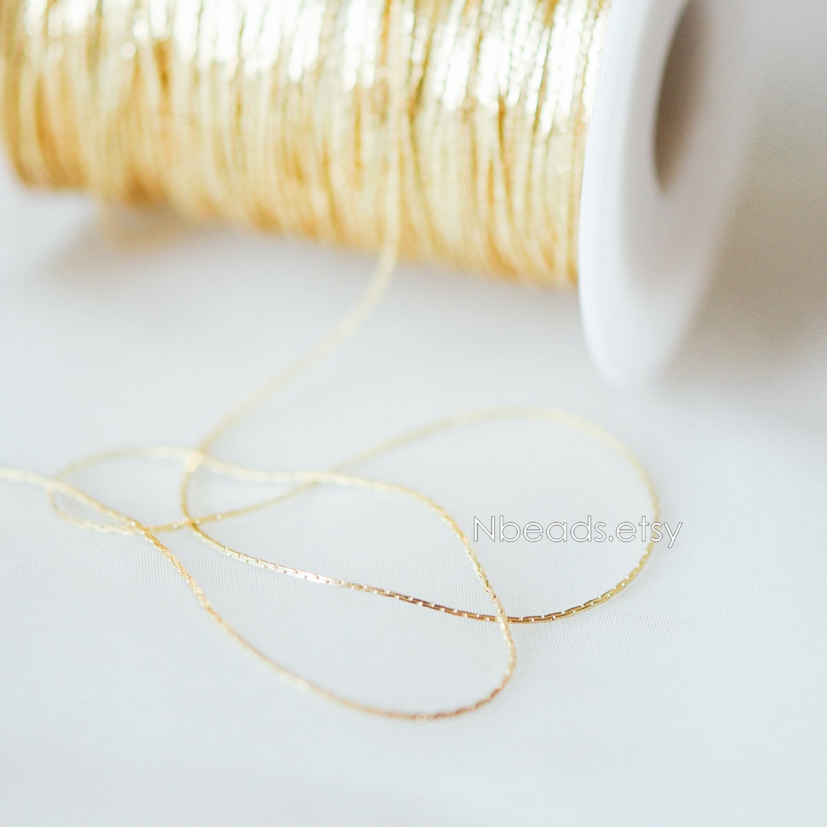 Dainty Tiny Gold/ Silver plated Brass Chains 0.7mm Thin (#LK-148)/ 1 Meter=3.3 ft