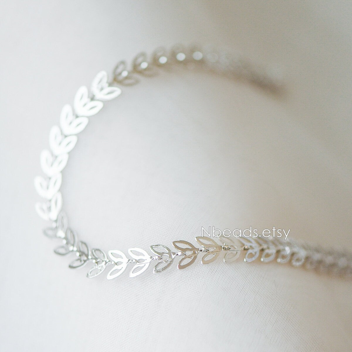 Gold/ Silver tone Flat Chevron Chain 6.3mm, Real Gold/ Rhodium plated Brass, Decorative Leaf Chain (#LK-161)/ 1 Meter=3.3ft