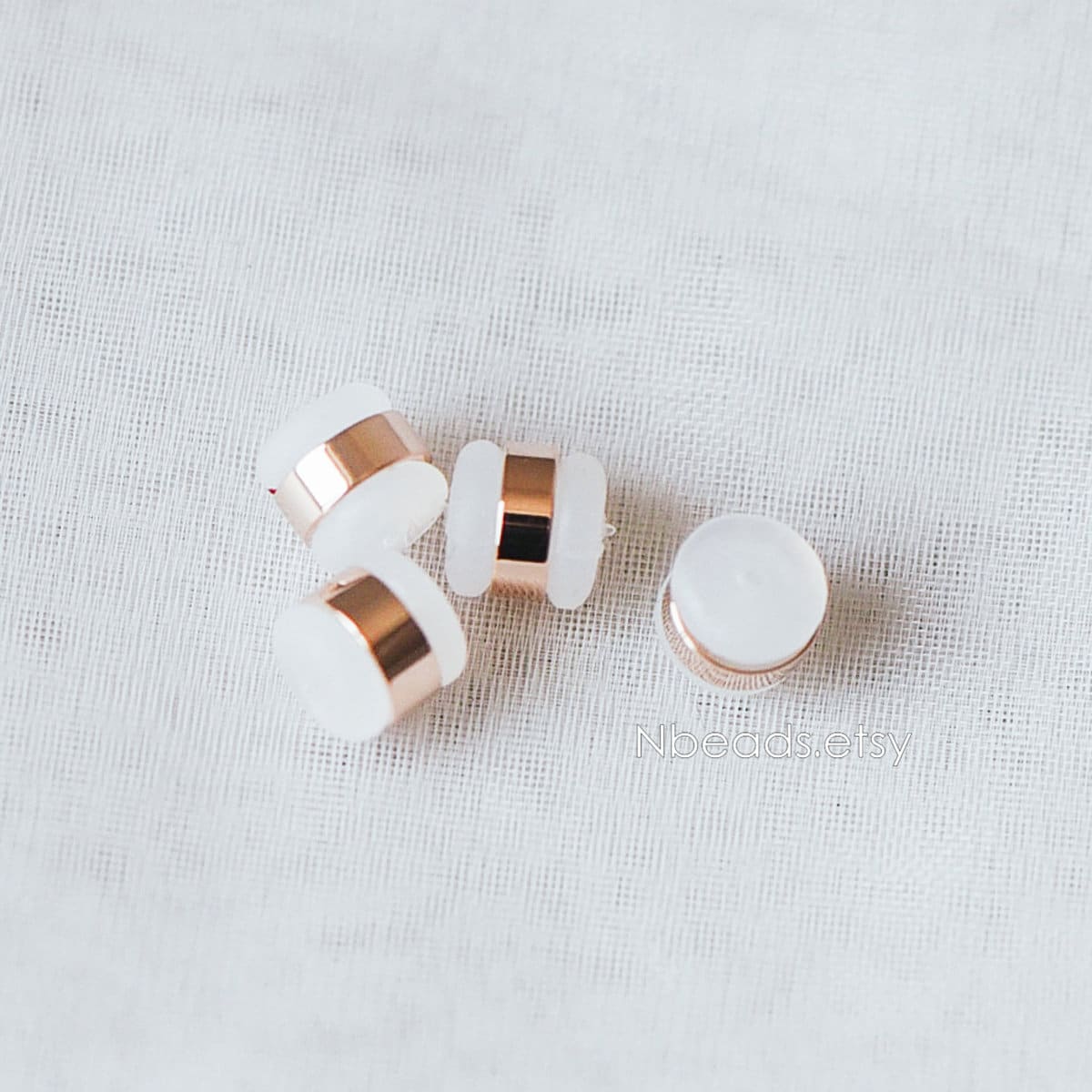 20pcs Rubber Ear Nuts, Earring Back Stoppers 5.5mm, Gold/ Silver/ Rose Gold, Earring Component Findings (#GB-651-B)