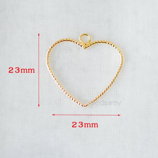 10pcs Gold plated Brass Geometric Pendants, Circle Heart Square Charms, Color Not Easily Tarnish (GB-268)