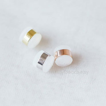 20pcs Rubber Ear Nuts, Earring Back Stoppers 5.5mm, Gold/ Silver/ Rose Gold, Earring Component Findings (#GB-651-B)