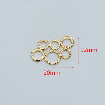 10pcs Gold plated Brass Filigree Charm Pendants 20x12mm, Multi-Loops Connectors, Lead Nickel Free (GB-468)