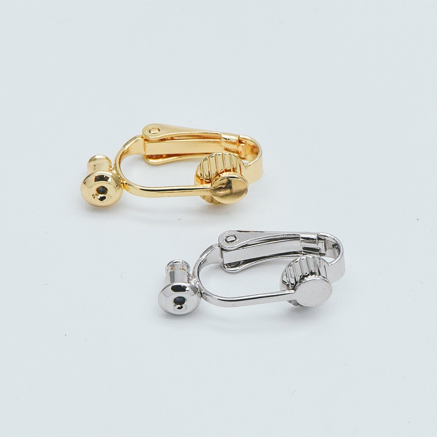 10pcs Gold/ Silver Clip-on Ear Wire, MAGIC Earring Clips, Can Hold Stud/ Threader Earrings (GB-251-D)
