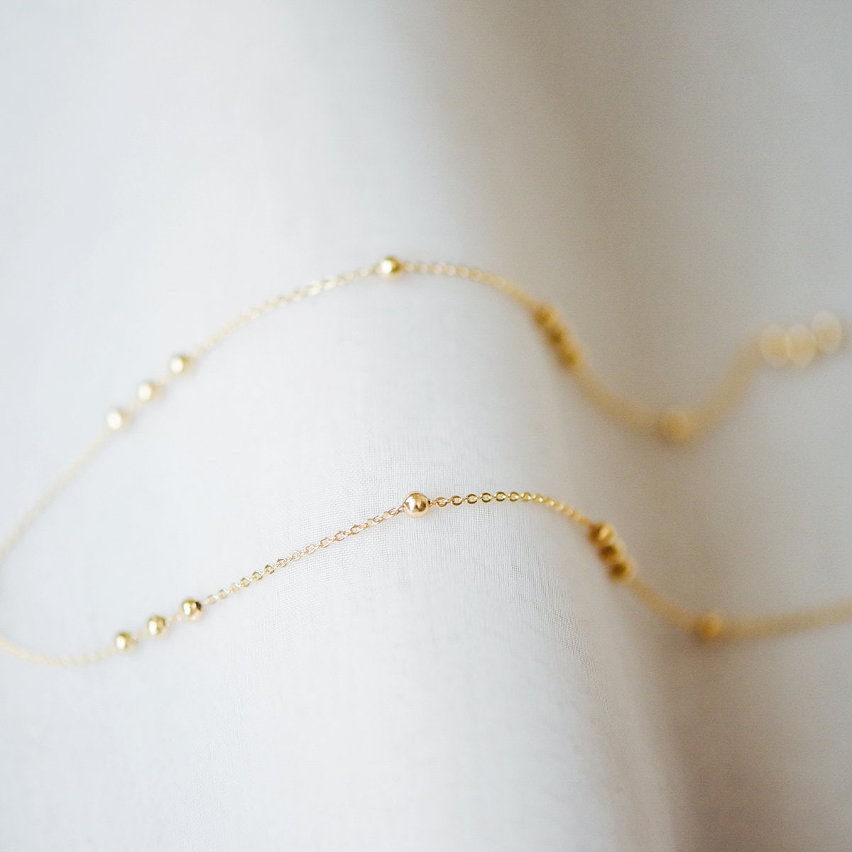 Gold plated Brass Beaded Chains, 1.6mm Chain with 3.5mm Ball Beads, Color Not Easily Tarnish (#LK-188)/ 1 Meter=3.3 ft