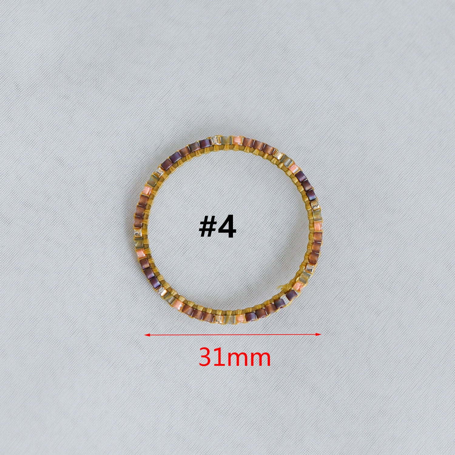 4pcs Miyuki Seed Bead Charm Connectors: Geometric Ring Pendants (RM-37)