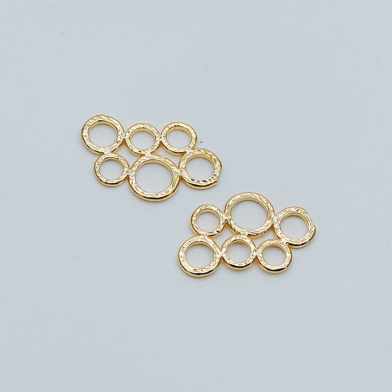 10pcs Gold plated Brass Filigree Charm Pendants 20x12mm, Multi-Loops Connectors, Lead Nickel Free (GB-3091-C)
