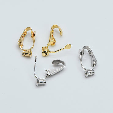 10pcs Gold/ Silver Clip-on Ear Wire, MAGIC Earring Clips, Can Hold Stud/ Threader Earrings (GB-251-D)