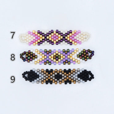 4pcs Seed Beads Charm Connectors 41x9mm, Japan Miyuki Seed Glass Beaded Bar Pendants (RM-33-NEW)
