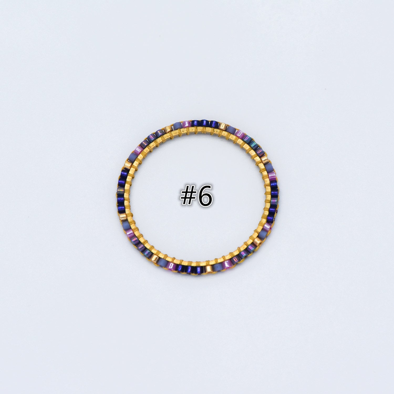 4pcs Miyuki Seed Bead Charm Connectors: Geometric Ring Pendants (RM-37)