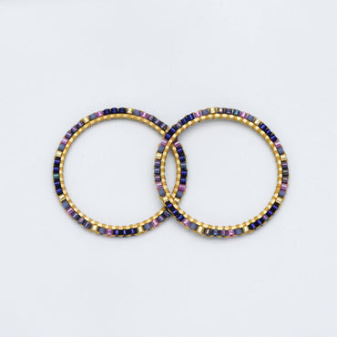 4pcs Miyuki Seed Bead Charm Connectors: Geometric Ring Pendants (RM-37)