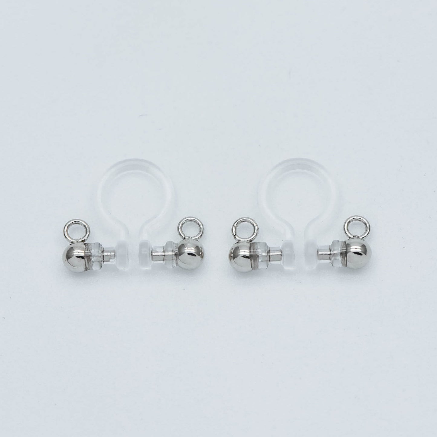 10pcs Resin Clip On Earring Findings, Gold/ Rhodium plated Brass Earwire, Gold/ Silver Non Pierced Earrings (GB-504)