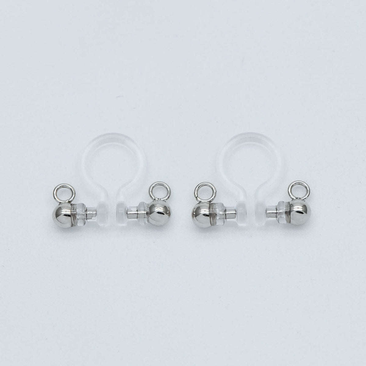 10pcs Resin Clip On Earring Findings, Gold/ Rhodium plated Brass Earwire, Gold/ Silver Non Pierced Earrings (GB-251-A)