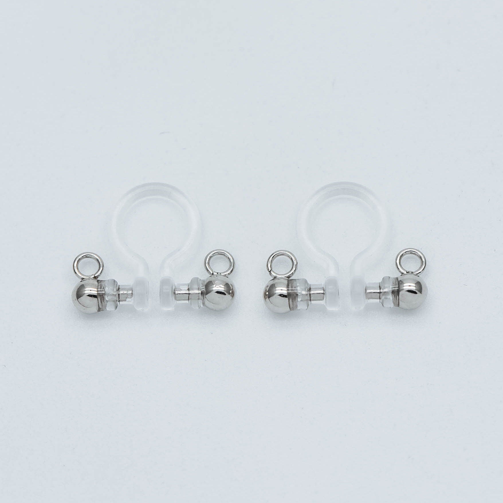 10pcs Resin Clip On Earring Findings, Gold/ Rhodium plated Brass Earwire, Gold/ Silver Non Pierced Earrings (GB-504)
