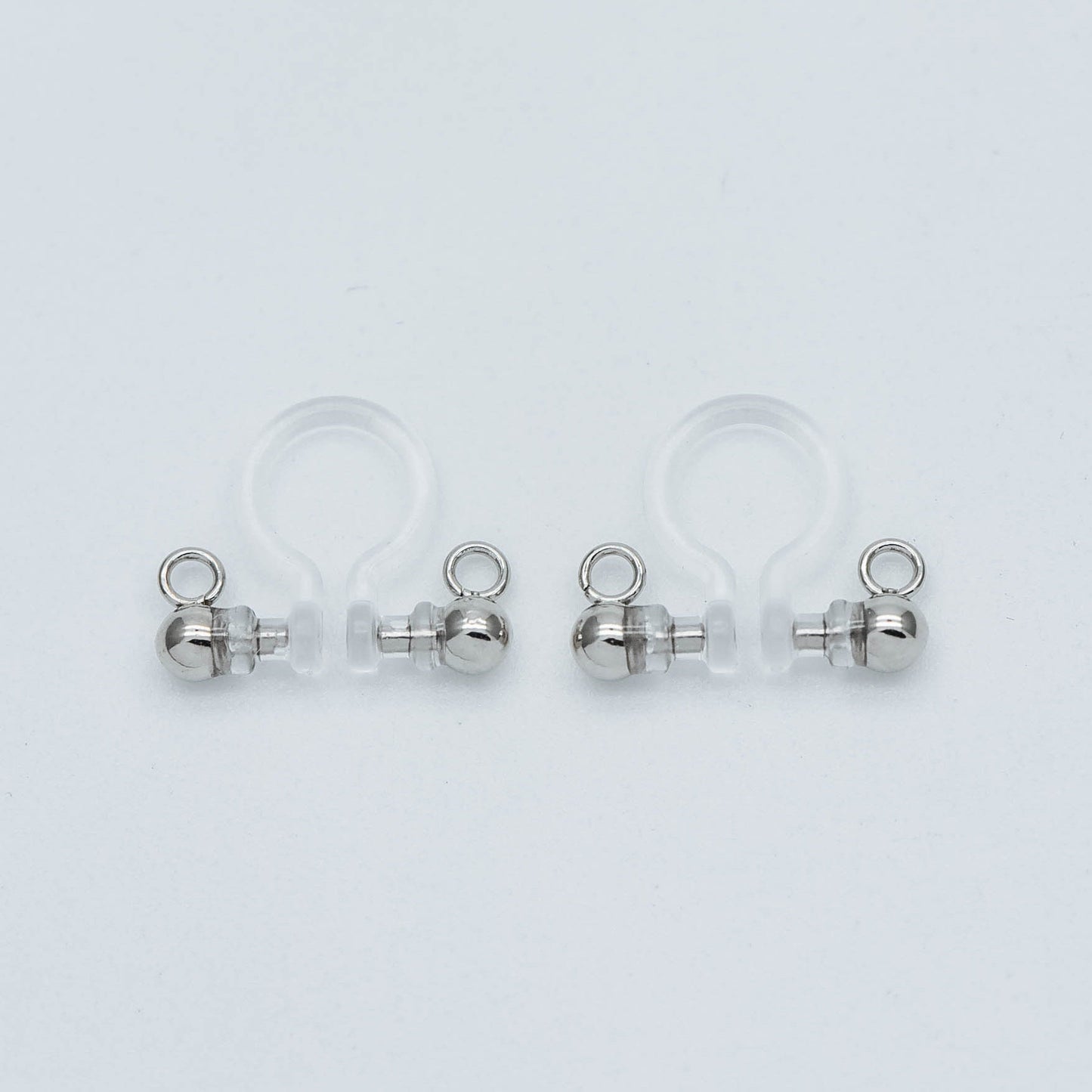 10pcs Resin Clip On Earring Findings, Gold/ Rhodium plated Brass Earwire, Gold/ Silver Non Pierced Earrings (GB-504)