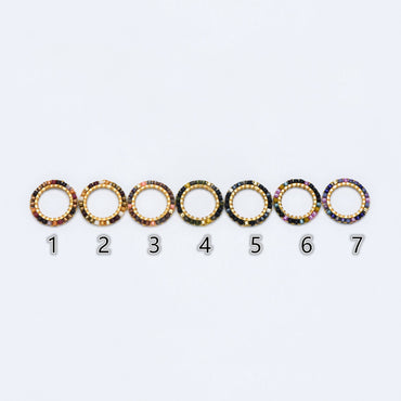 4pcs Seed Beads Round Circle Charm Connectors 16mm, Japan Miyuki Seed Glass Beaded Geometric Ring Pendants (RM-42)