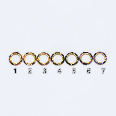 4pcs Seed Beads Round Circle Charm Connectors 16mm, Japan Miyuki Seed Glass Beaded Geometric Ring Pendants (RM-42)