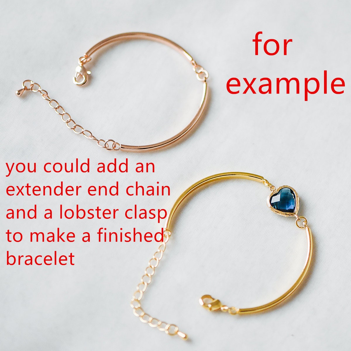 10pcs Gold/ Silver/ Rose Gold Bangles for Bracelets, Bracelet Finding Components (#GB-632)