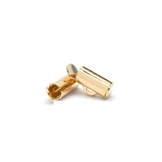 10pcs Slide On Tube Clasp, 18K Gold plated Brass, Multi Strands Clasp End for Beads/ Chains, Multi Size (GB-638)