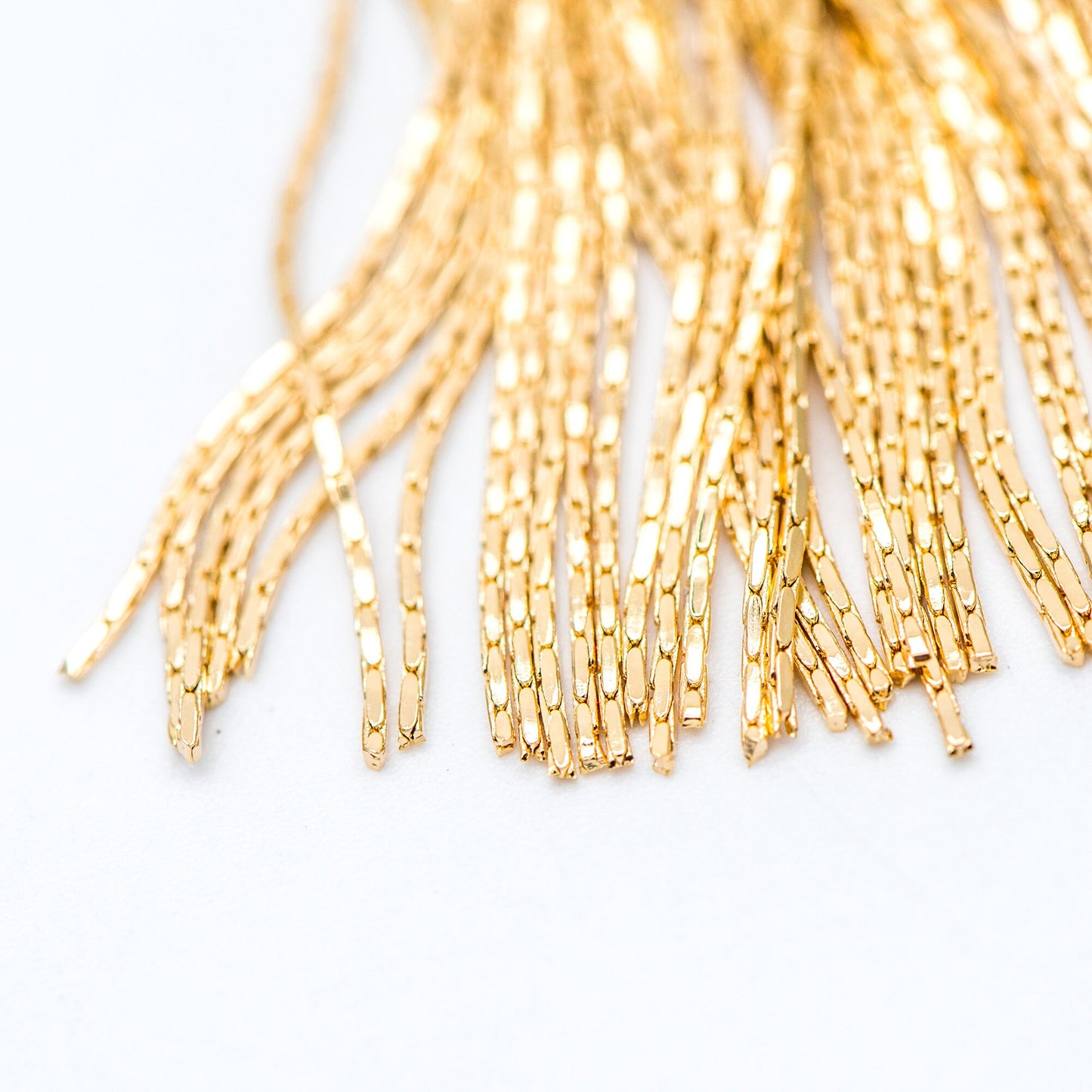 4pcs Gold/ Silver tone Chain Tassels 47x9mm, Gold/ Rhodium plated Brass Tassel Charm Pendants (GB-945-F)