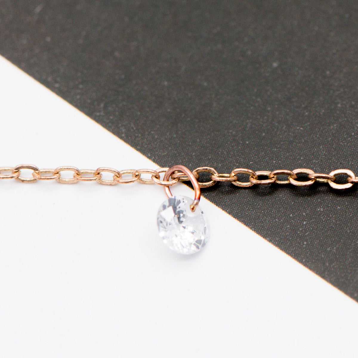 Raw Brass Cable Chains with Clear CZ Charms, Unplated Brass Beaded Chains (#LK-223-RB)/ 1 Meter=3.3 ft