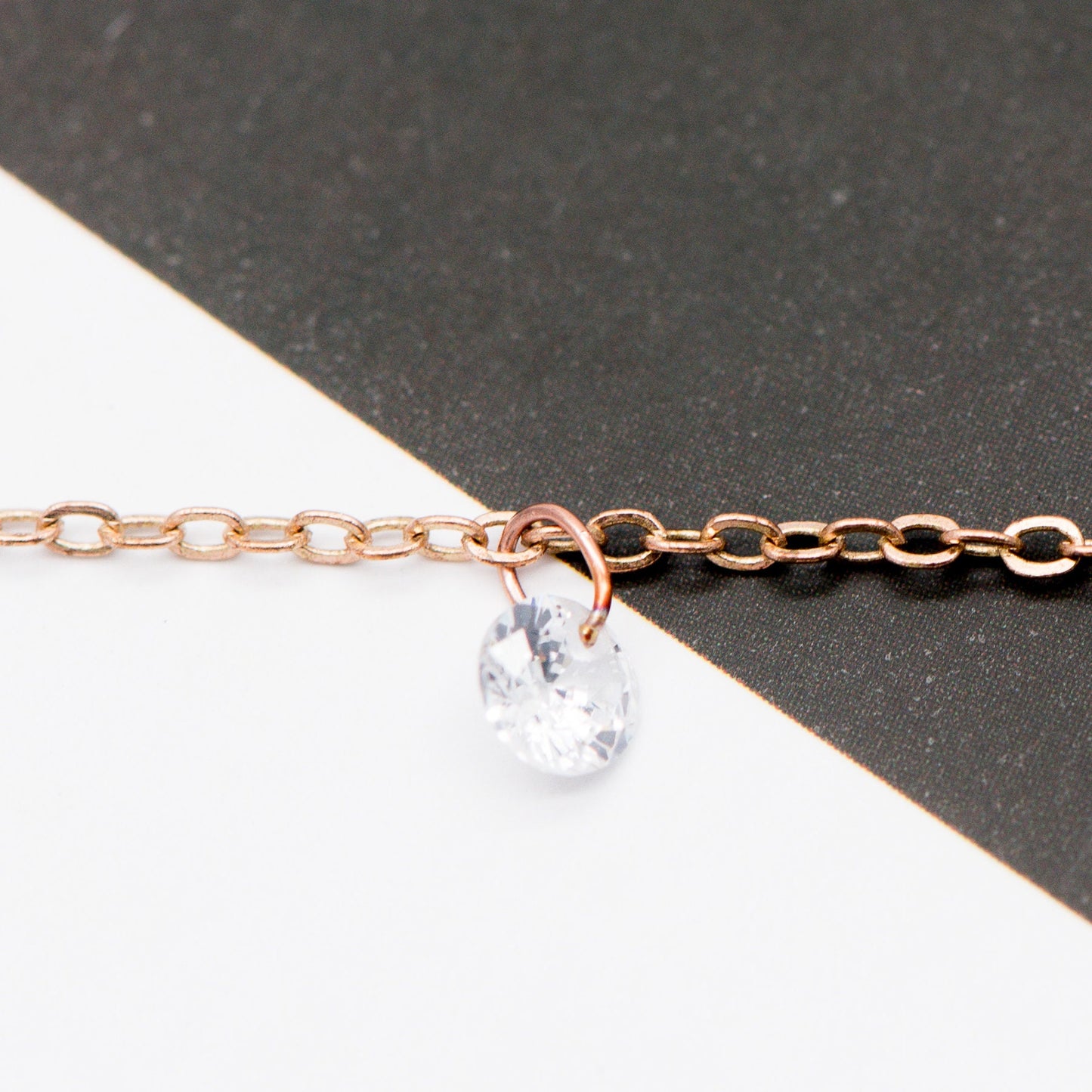 Raw Brass Cable Chains with Clear CZ Charms, Unplated Brass Beaded Chains (#LK-223-RB)/ 1 Meter=3.3 ft