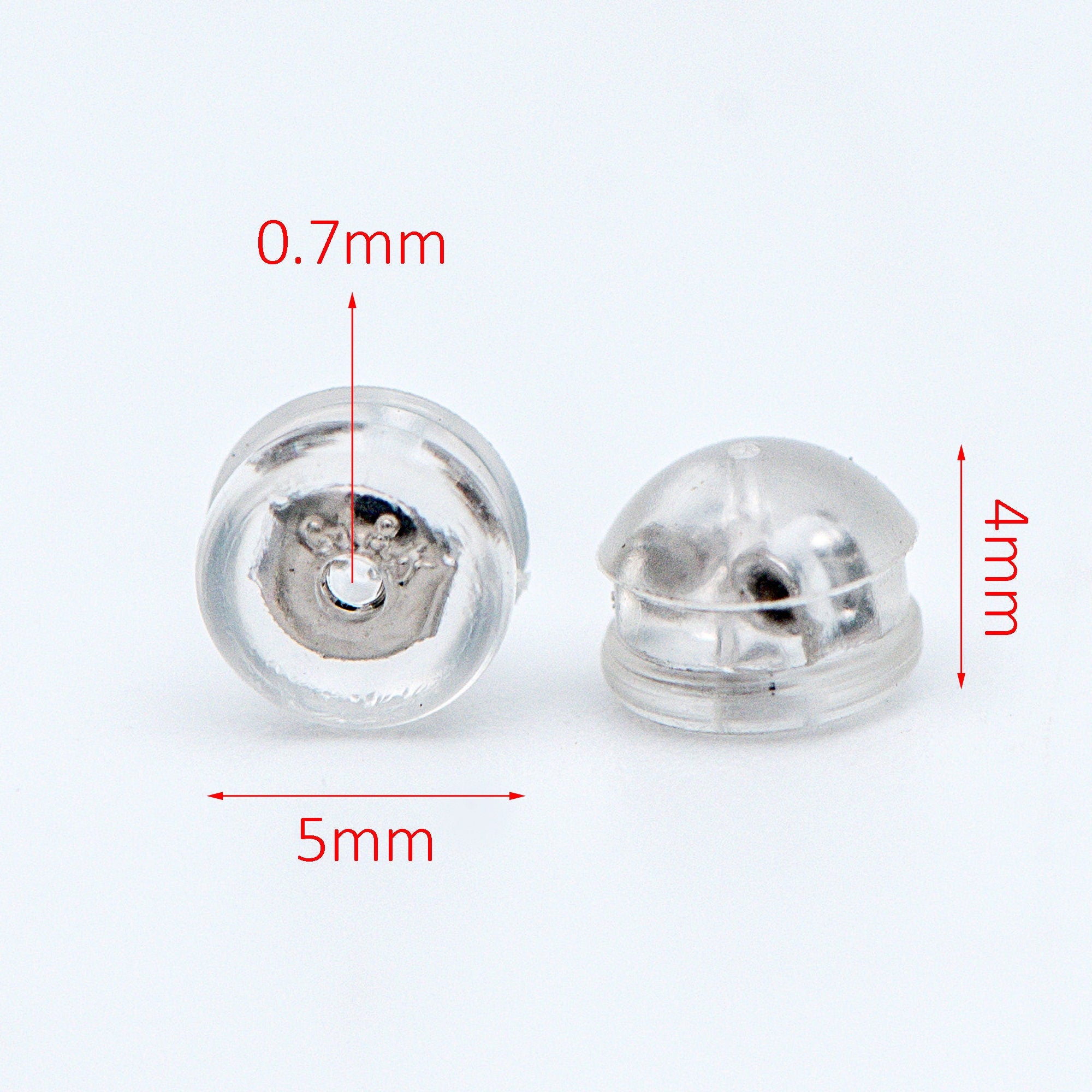 20pcs Gold /Silver tone Ear Nuts 5mm, Earring Back Stoppers with Rubber Covers, DIY Earring Findings Wholesale (#GB-651-E)