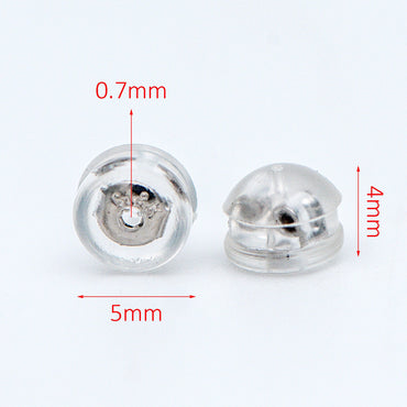 20pcs Gold /Silver tone Ear Nuts 5mm, Earring Back Stoppers with Rubber Covers, DIY Earring Findings Wholesale (#GB-651-E)
