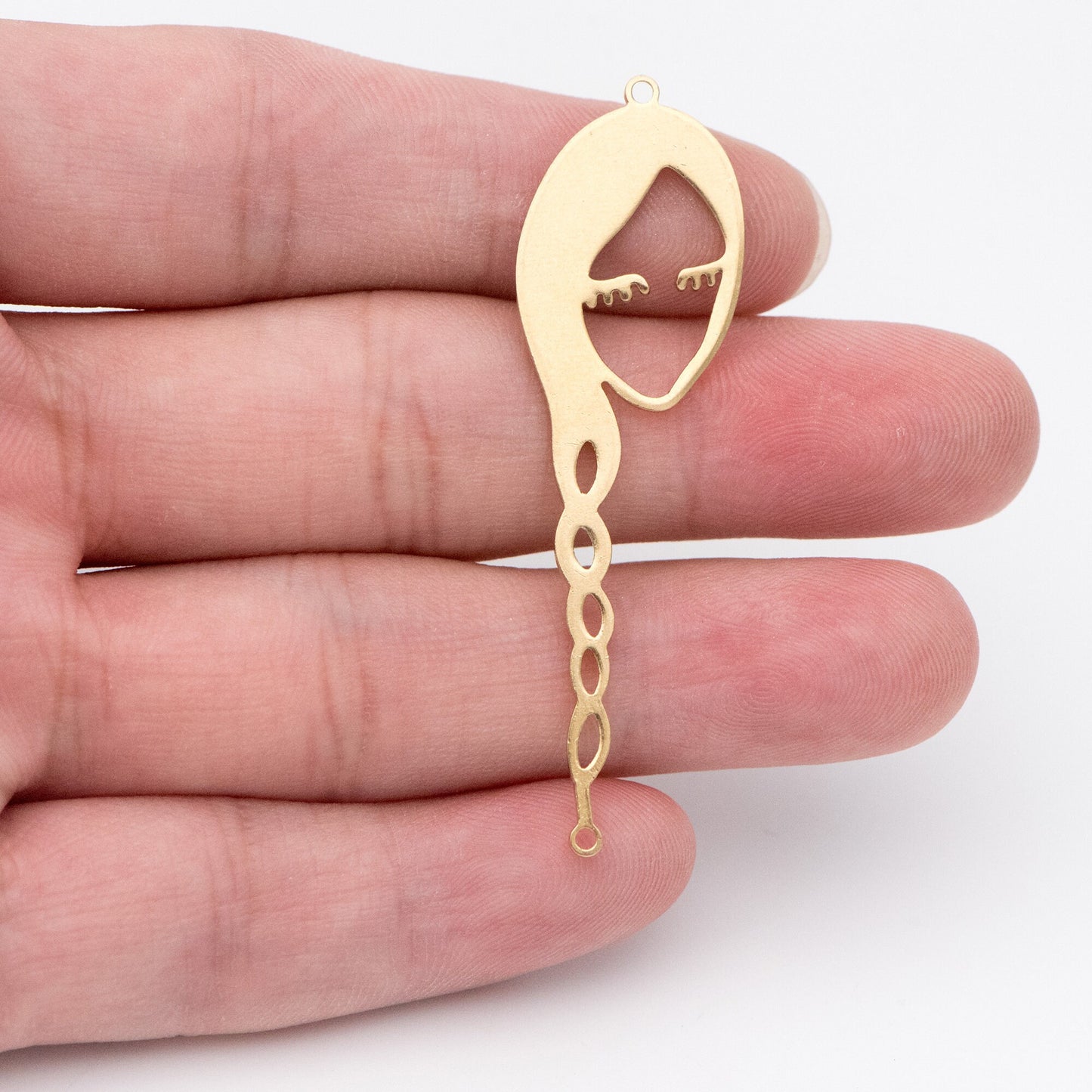 10pcs Raw Brass Face Outline Charms, Vintage Styled Face Pendants Wholesale (RB-141)