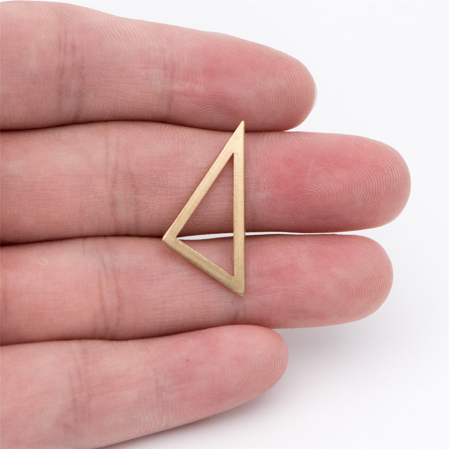 20pcs Raw Brass Triangle Pendants 22x15mm, Geometric Link Charms (RB-115)