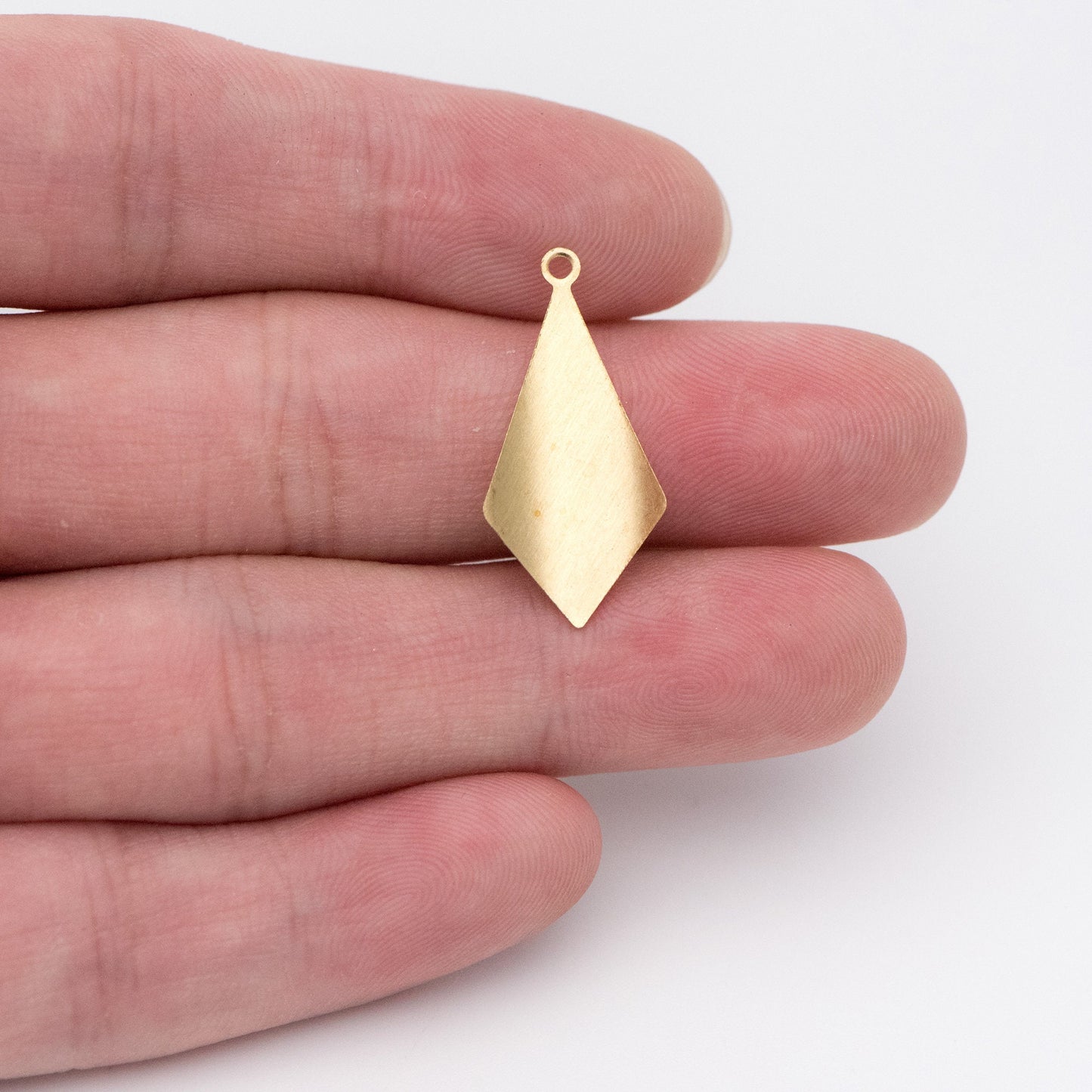 20pcs Raw Brass Rhombus Charms 25x12mm, Geometric Stamping Earring Pendants, Brass Findings Wholesale (RB-119)
