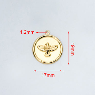 20pcs Raw Brass Bird Charms 19x17mm, Bird Earring Pendants, Brass Findings Wholesale (RB-143)