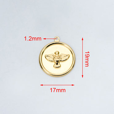 20pcs Raw Brass Bird Charms 19x17mm, Bird Earring Pendants, Brass Findings Wholesale (RB-143)