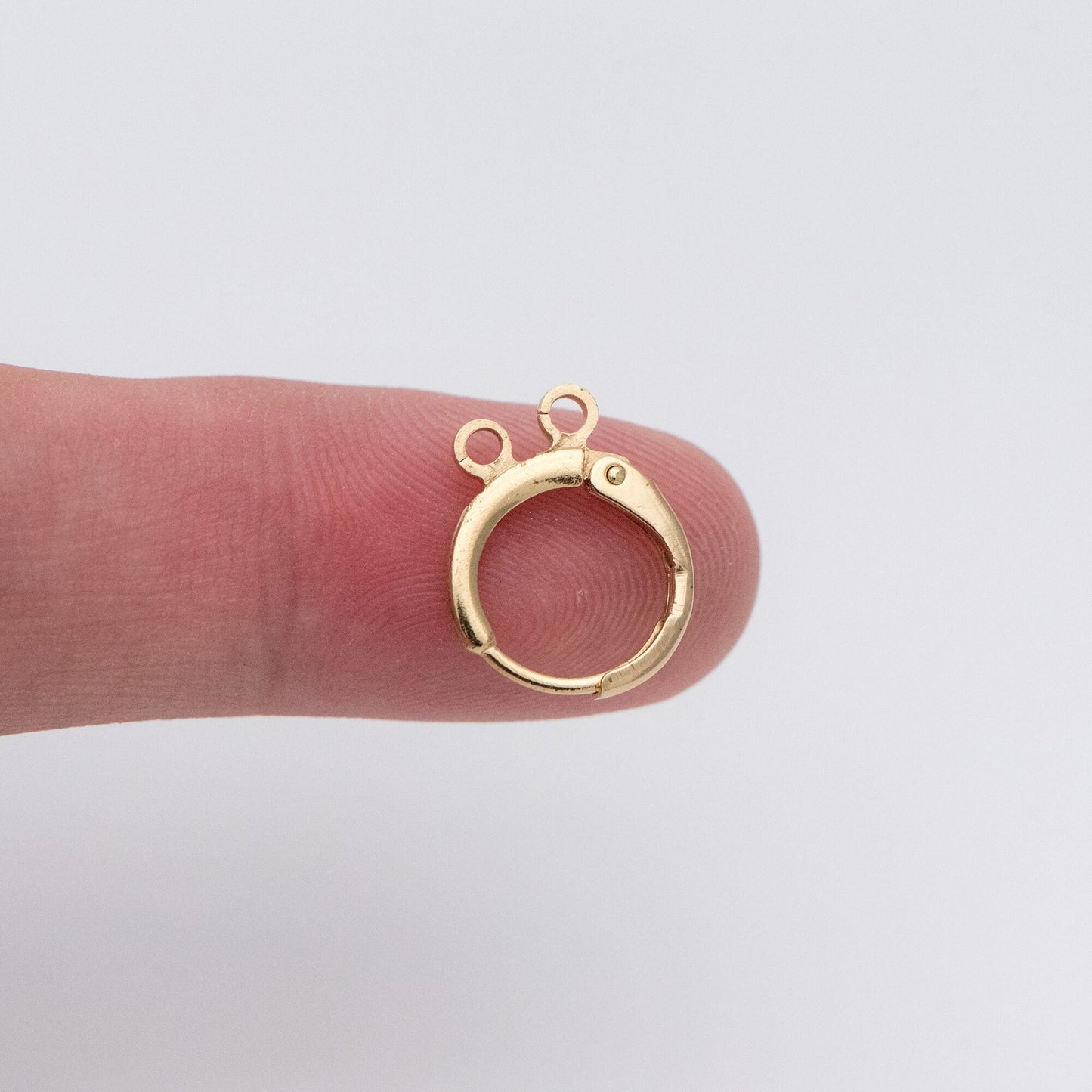 20pcs Raw Brass Round Leverback Earrings, Brass Ear Hooks with Two Loops (RB-152)