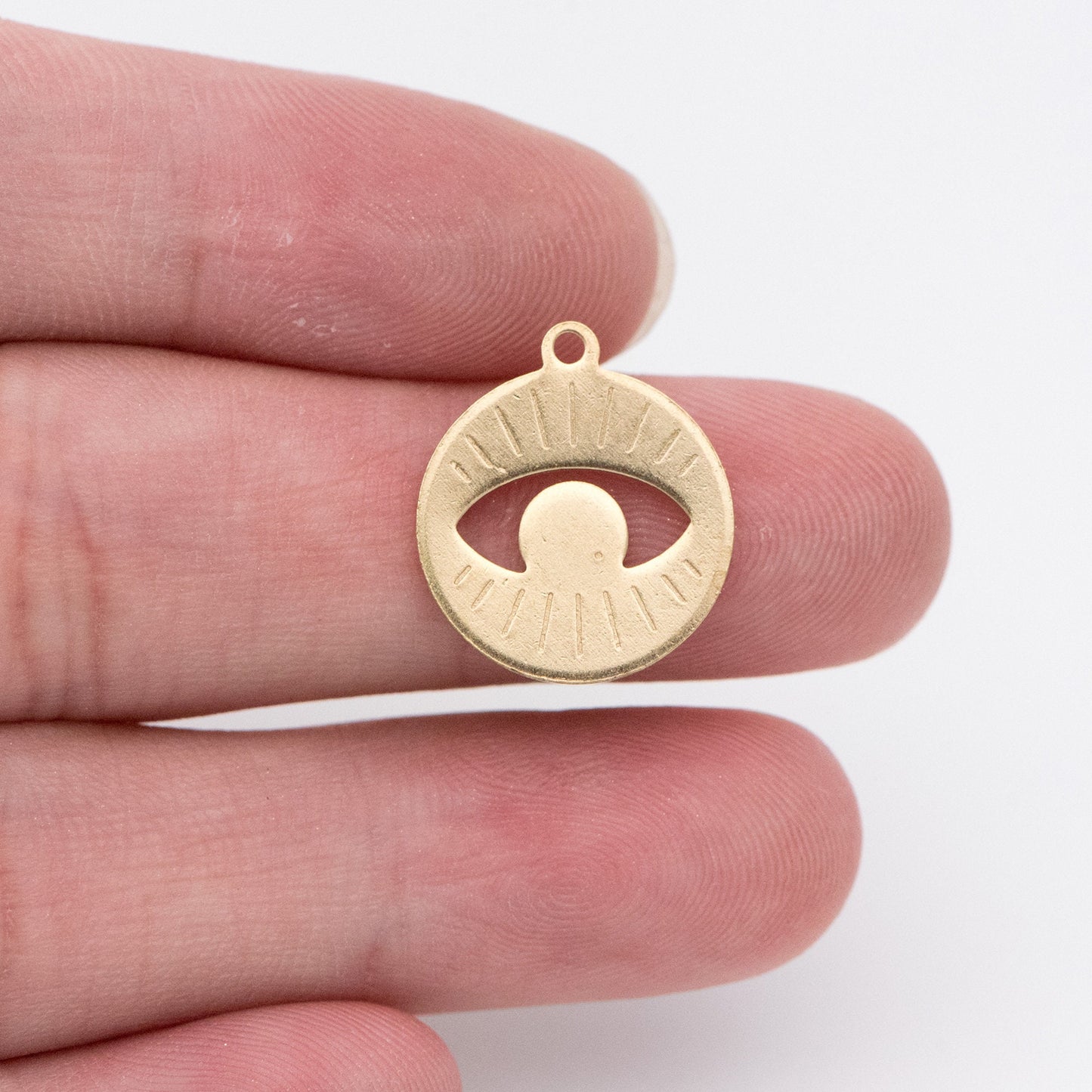 20pcs Raw Brass Eye Charm Pendants 15x17mm, Brass Findings Wholesale (RB-154)