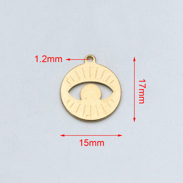 20pcs Raw Brass Eye Charm Pendants 15x17mm, Brass Findings Wholesale (RB-154)
