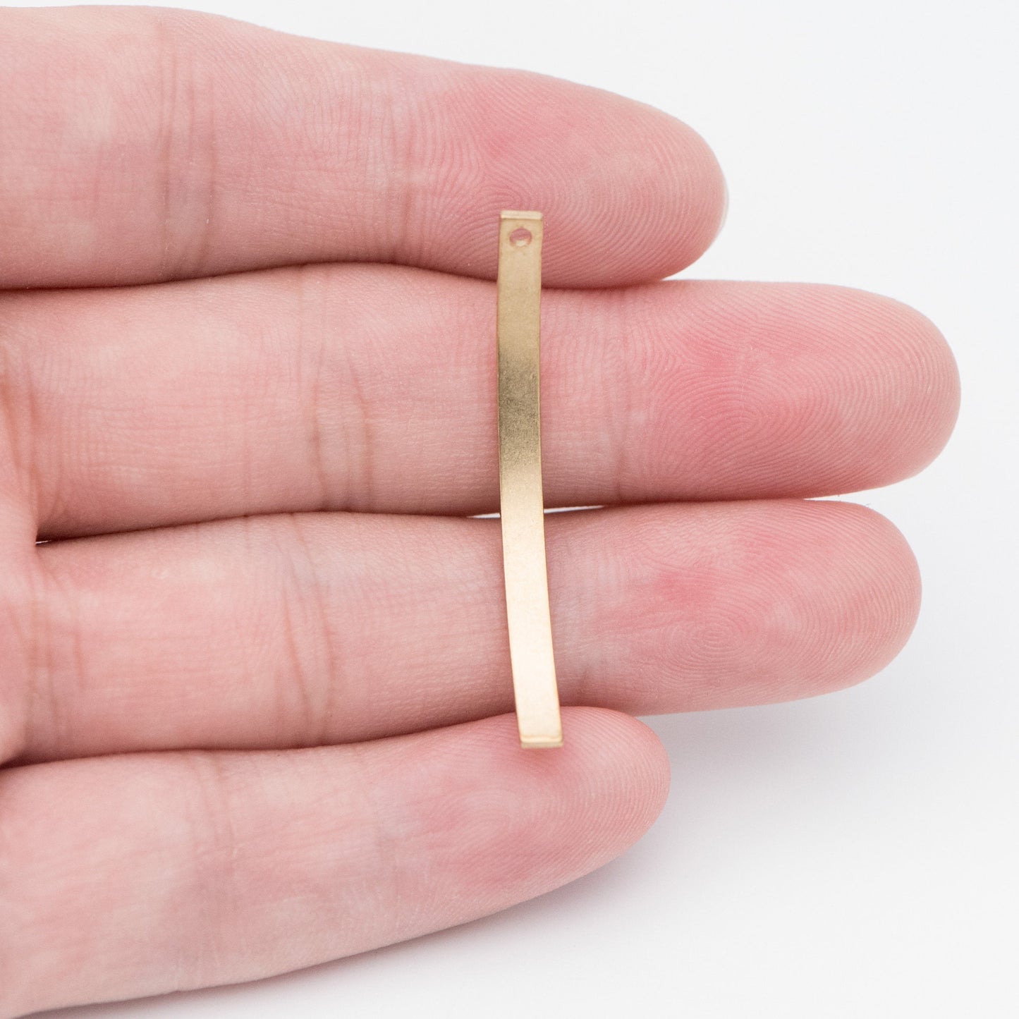 20pcs Raw Brass Curved Bar Charm Pendants 36x3mm (RB-103)