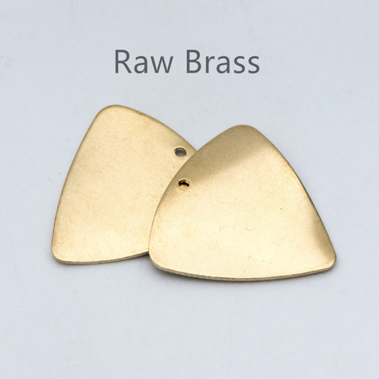 20pcs Raw Brass Triangle Charm Pendants, Brass Findings Wholesale (RB-127)