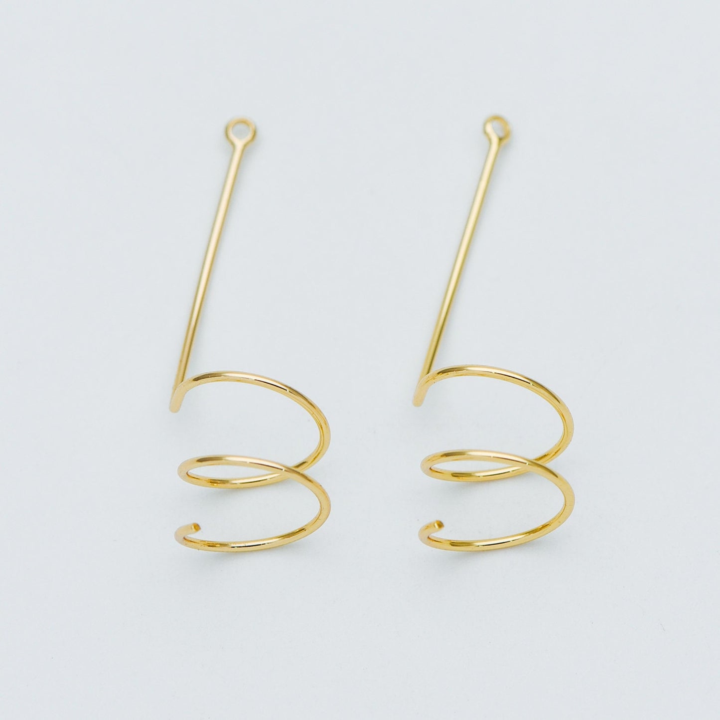 10pcs Gold plated Brass Wire Pendants 44x14mm, Earring Component Charms (GB-601)