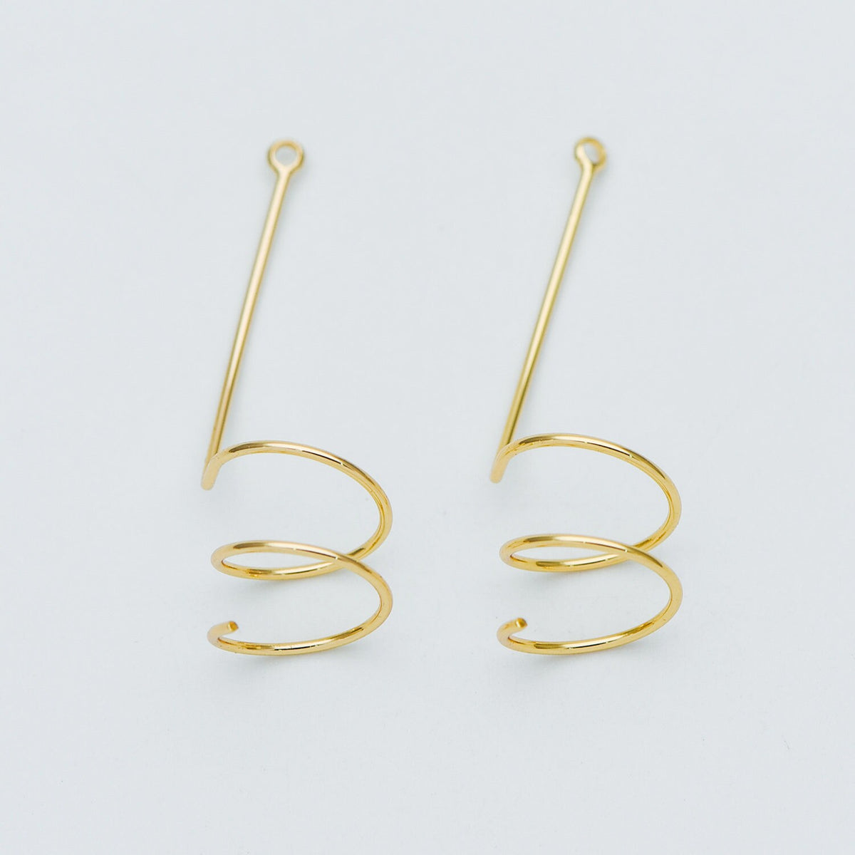 10pcs Gold plated Brass Wire Pendants 44x14mm, Earring Component Charms (GB-454-B)