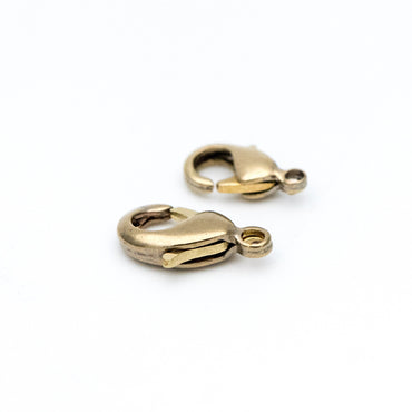 30pcs Raw Brass Lobster Clasps 10mm/ 12mm, DIY Jewelry Making Supplies Wholesale (RB-174)