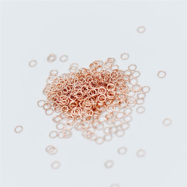 200pcs Rose Gold plated 304 Stainless Steel Open Jump Rings, 3x0.4mm (26 Gauge)/ 4x0.5mm (24 Ga), Tiny Split Rings for Thin Chains (#GB-613)