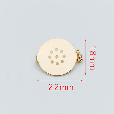 10pcs Gold Brooch Pin Blanks, Flat Pad Cabochon Blanks 18mm, Brooch Findings (GB-636)